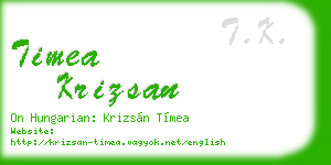 timea krizsan business card