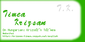 timea krizsan business card